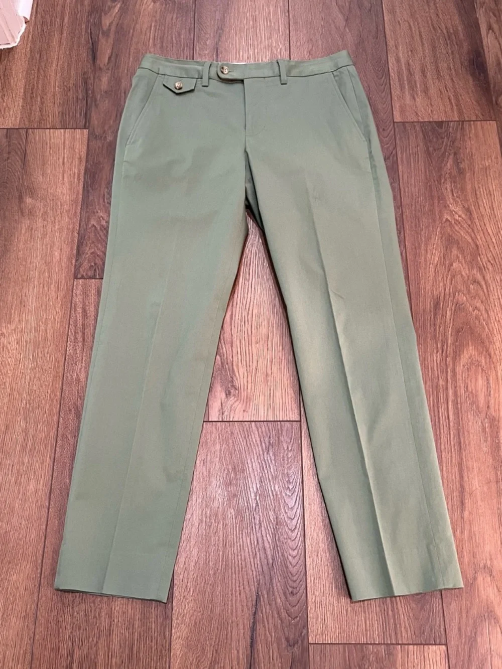 Bonobos Slim Fit Olive Green Chinos‎ Pants Size 30x29 Italian Emmetex Fabric
